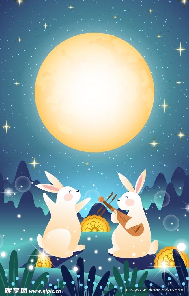 卡通中秋节  