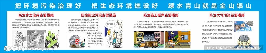 工地安全漫画围挡