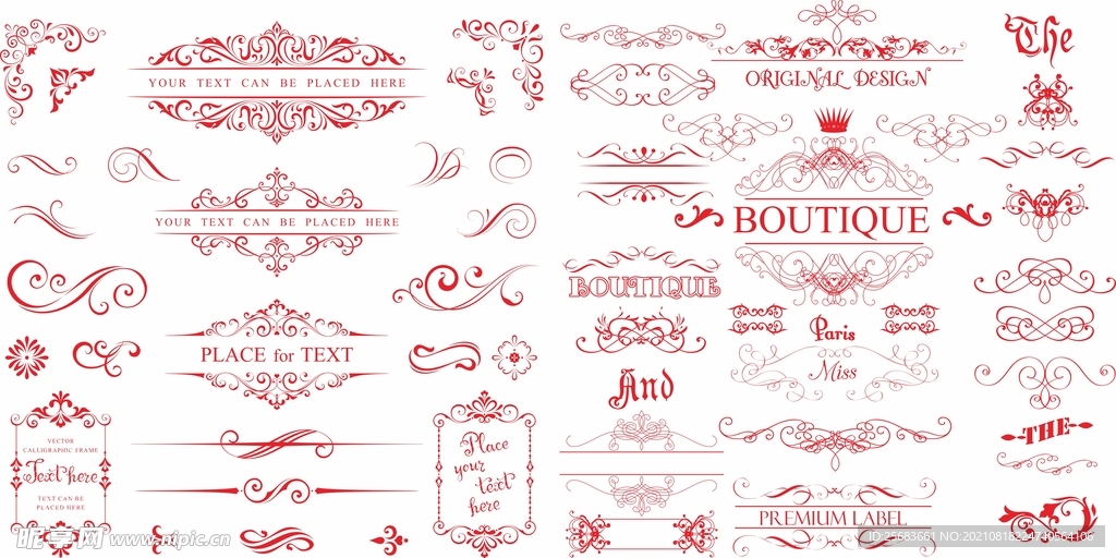 欧式花纹浮雕 矢量边框