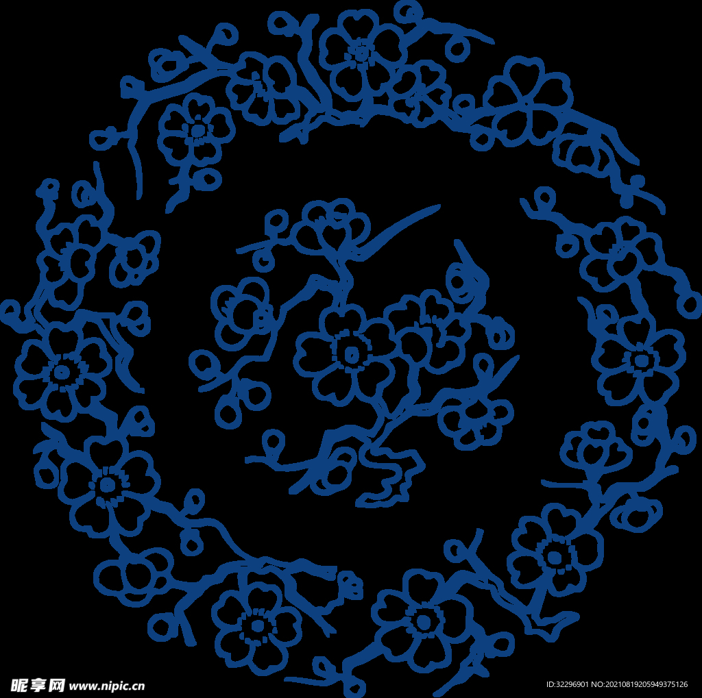 中国风古典青花瓷图案