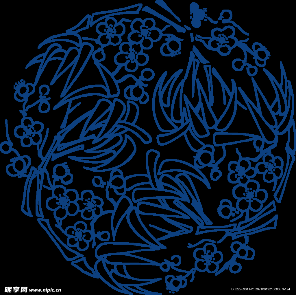 中国风古典青花瓷图案