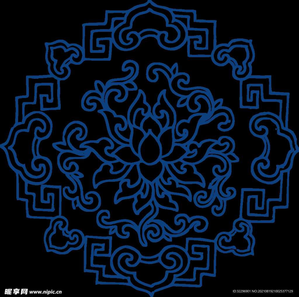 中国风古典青花瓷图案
