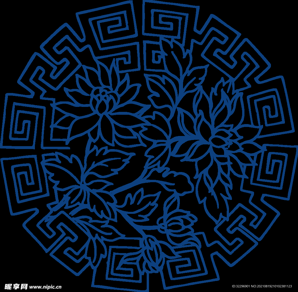 中国风古典青花瓷图案