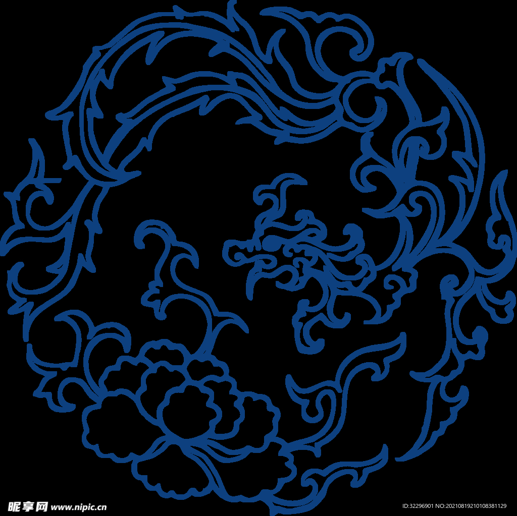 中国风古典青花瓷图案