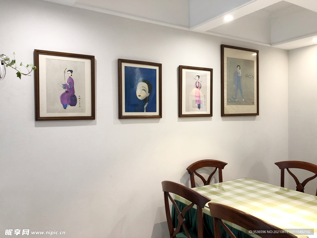 餐厅镜框画布置实景拍摄