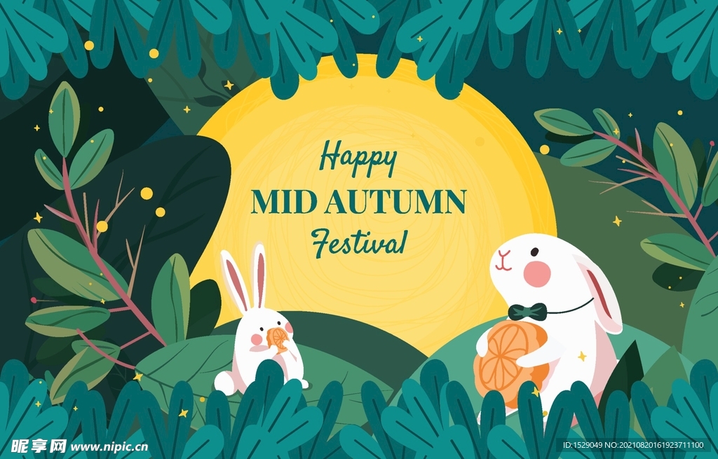 卡通中秋节 