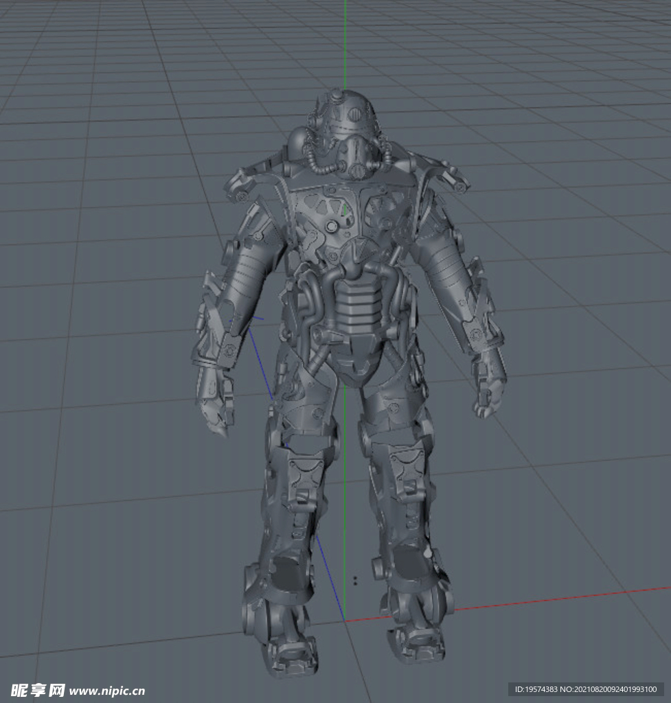 C4D模型辐射机器人盔甲游戏