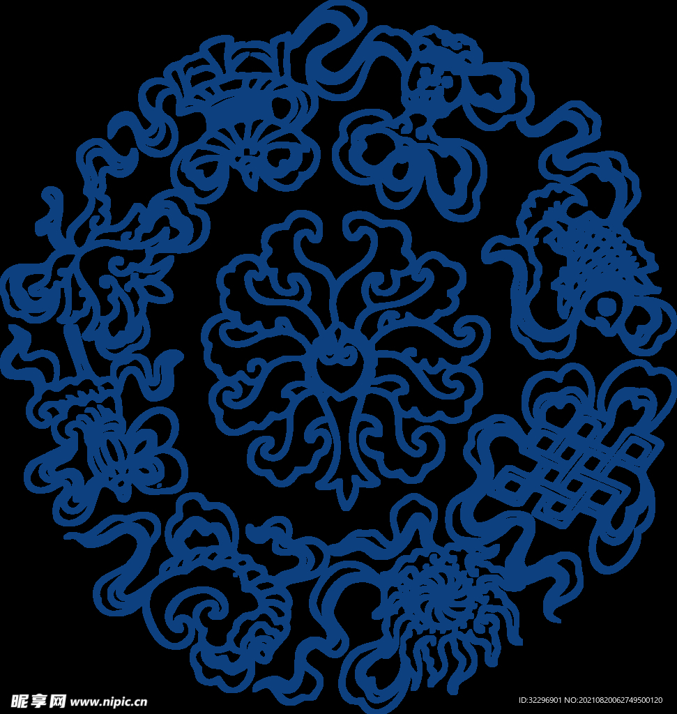中国风古典青花瓷图案