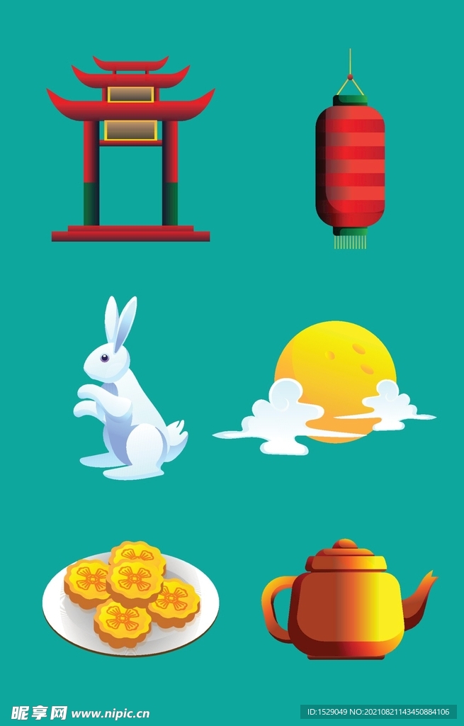 卡通中秋节元素