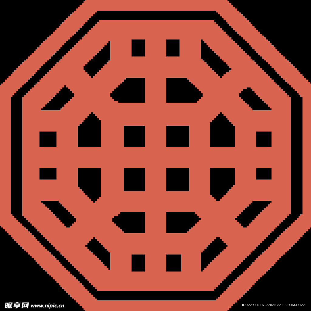  中国风中式窗花图案素材