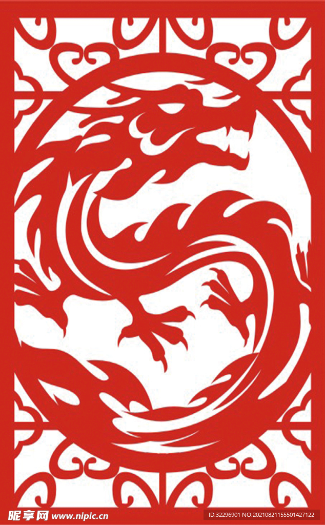  中国风中式窗花图案素材