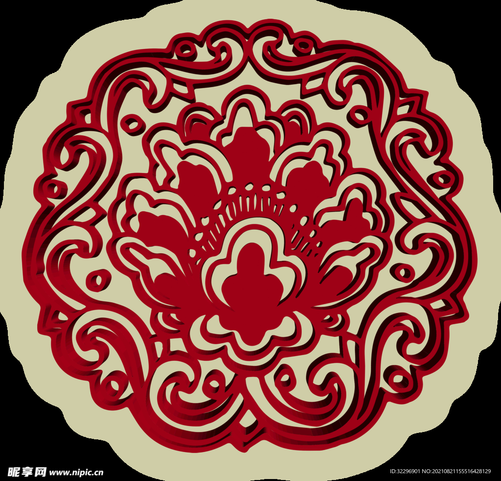  中国风中式窗花图案素材