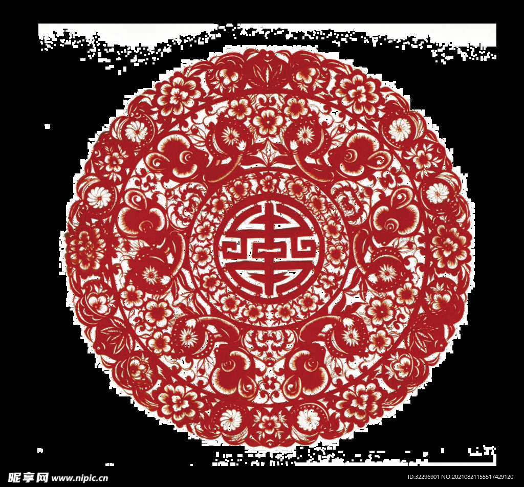  中国风中式窗花图案素材