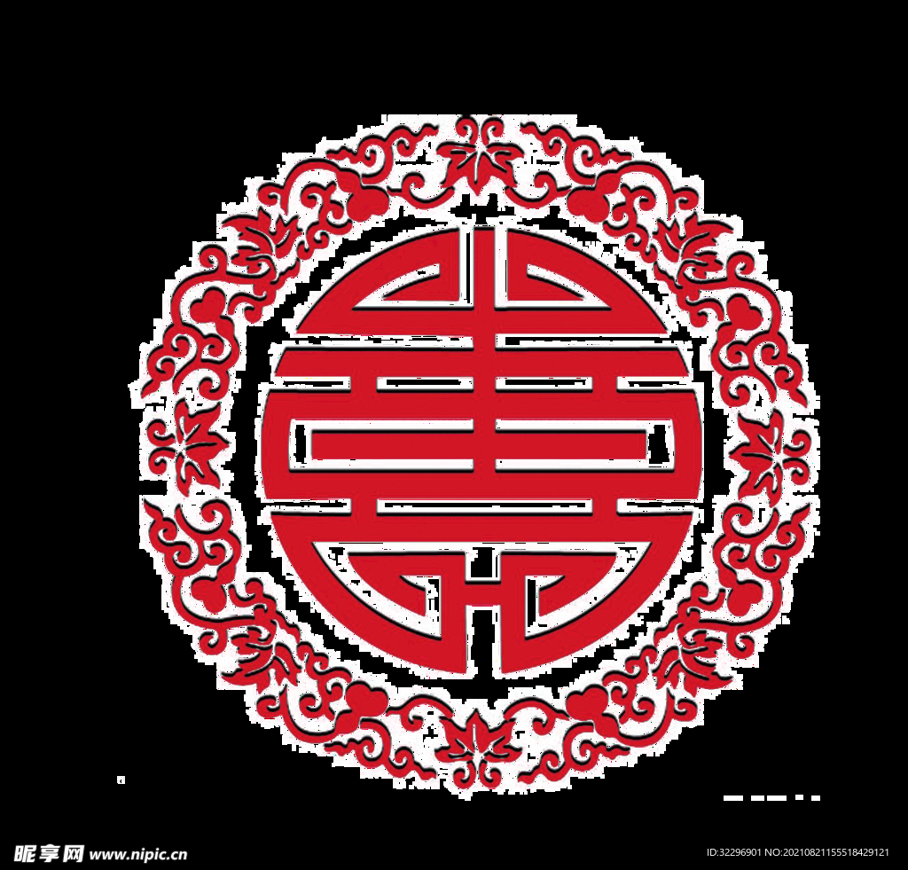  中国风中式窗花图案素材
