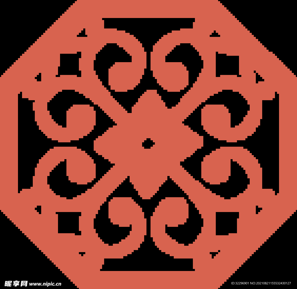  中国风中式窗花图案素材