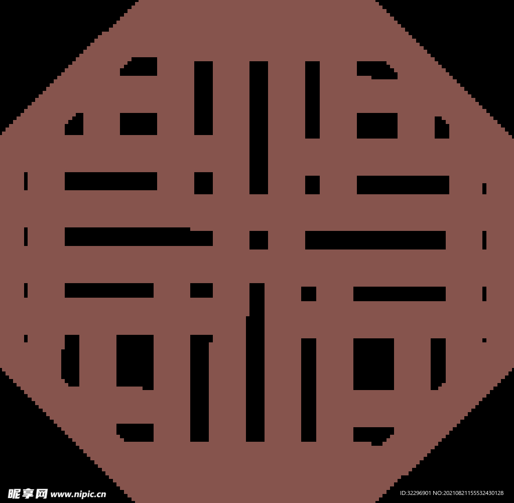  中国风中式窗花图案素材