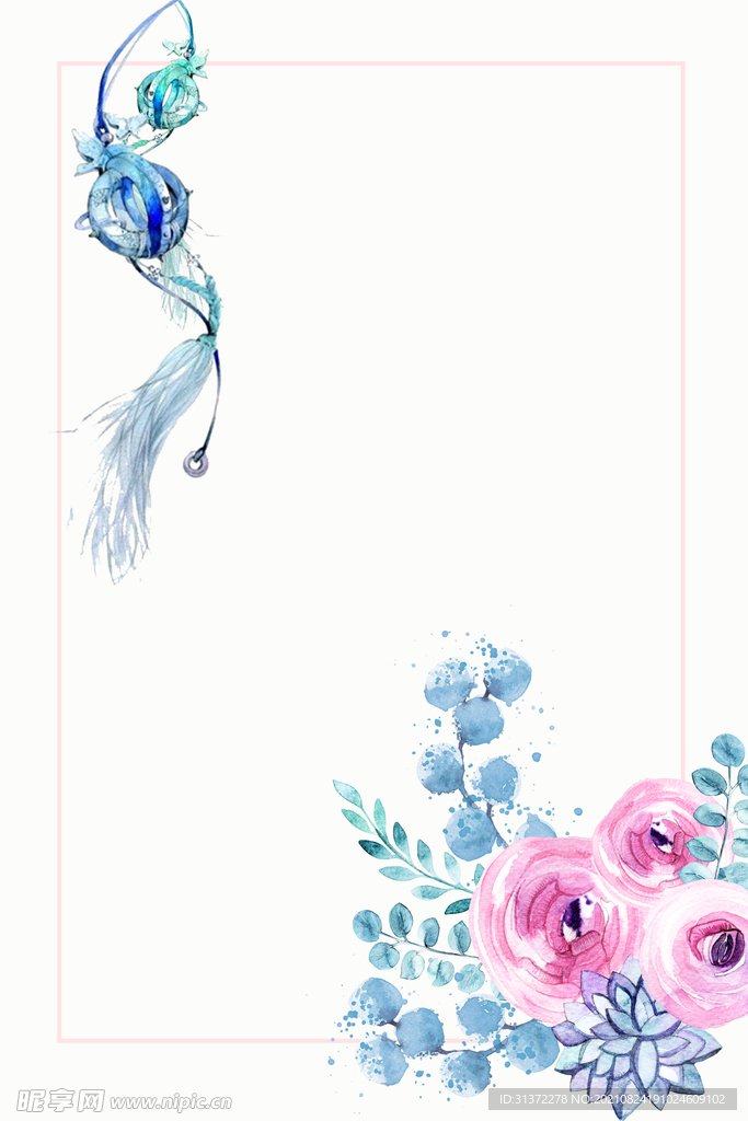  手绘古风插画背景图片 