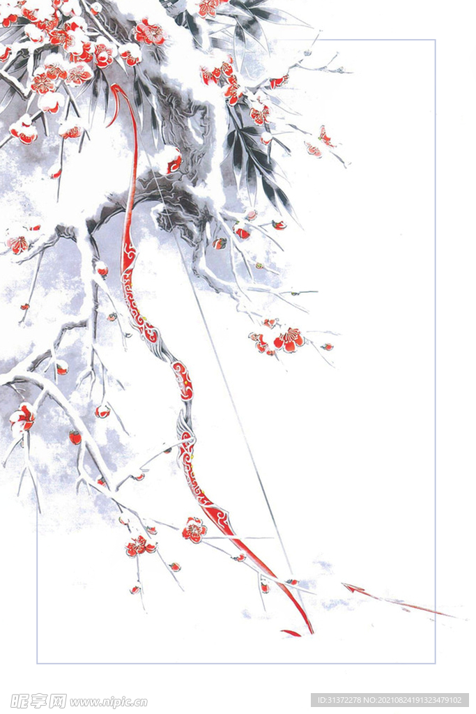 手绘古风插画背景图片 