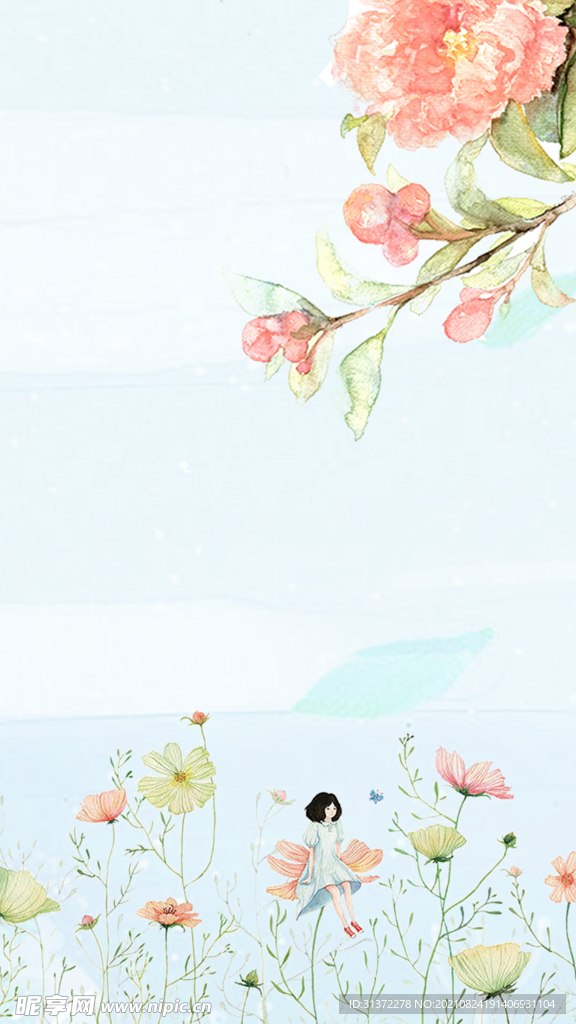  手绘古风插画背景图片 