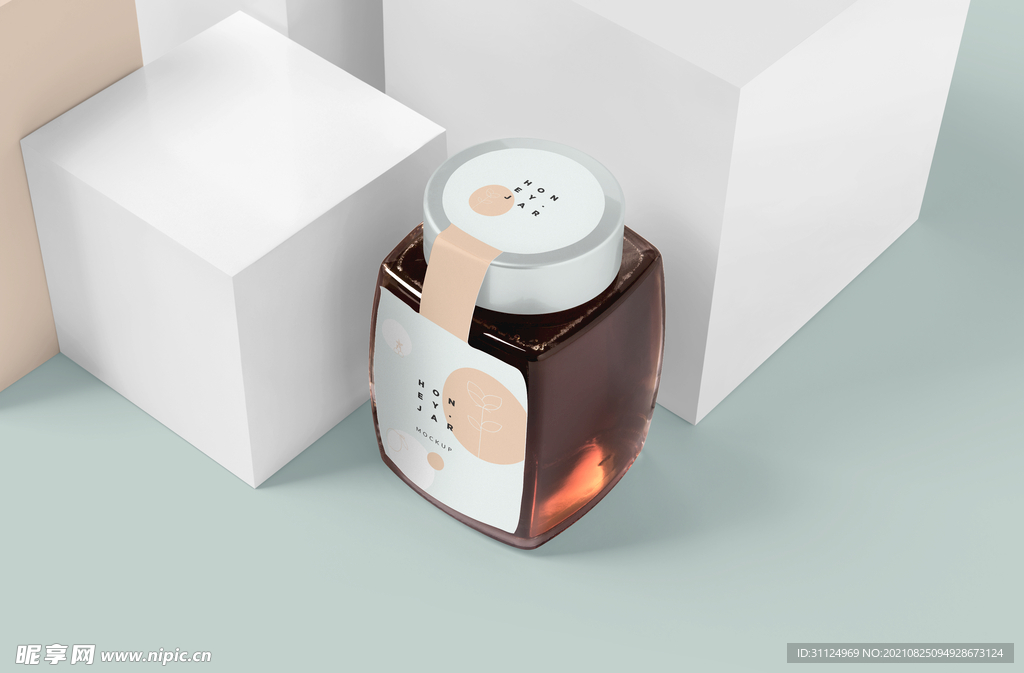 蜂蜜罐样机包装盒子样机展示模型