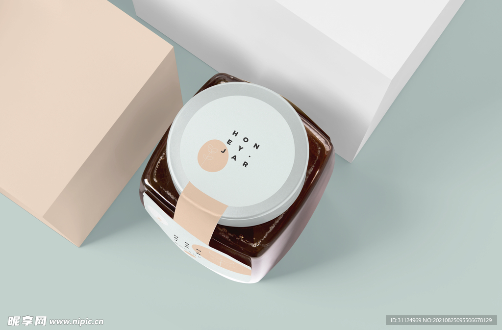 蜂蜜罐样机包装盒子样机展示模型