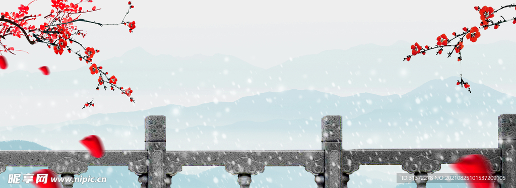  手绘古风插画背景图片 