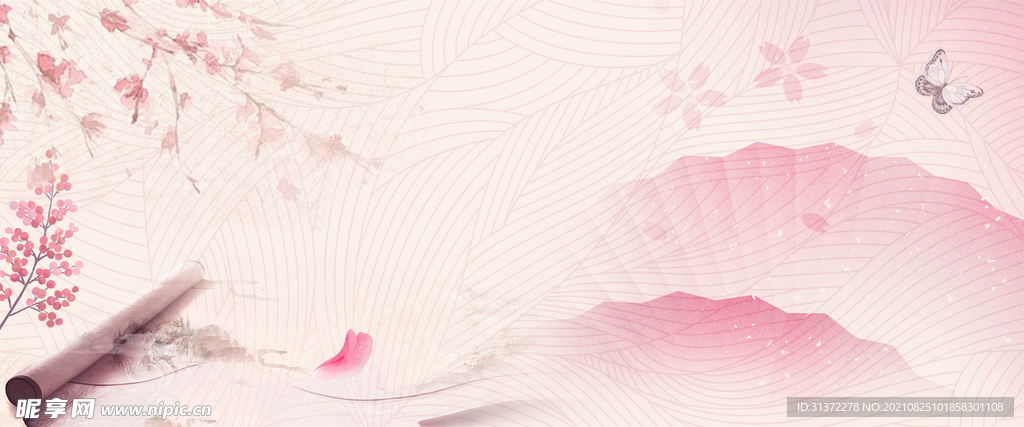  手绘古风插画背景图片 