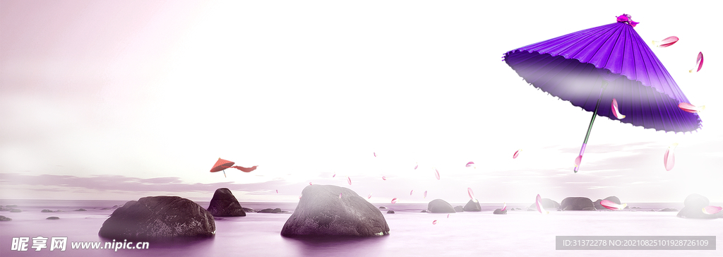   手绘古风插画背景图片 