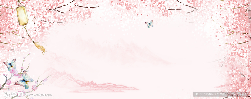 手绘古风插画背景图片 