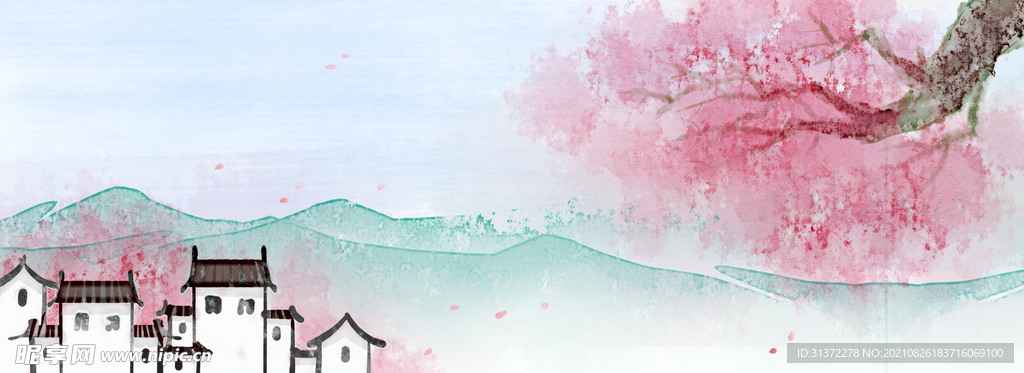 手绘古风插画背景图片