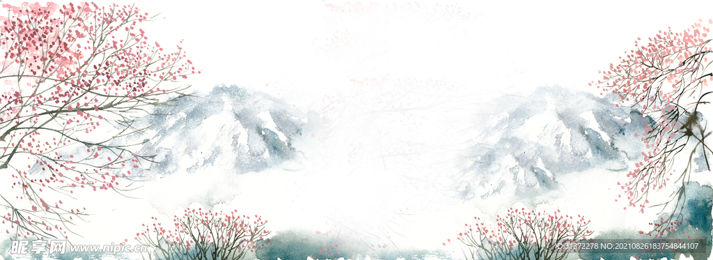  手绘古风插画背景图片