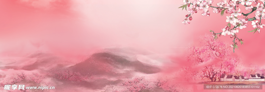  手绘古风插画背景图片