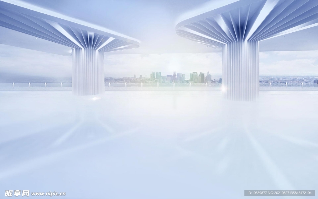 蓝色科技立体背景