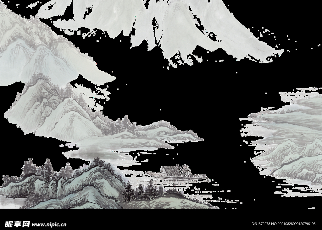   手绘古风插画背景图片 