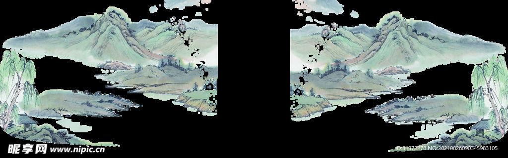 手绘古风插画背景图片 