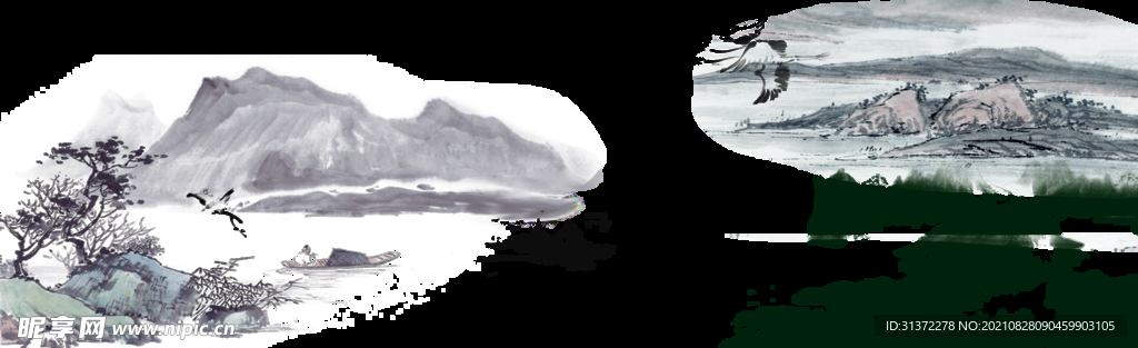  手绘古风插画背景图片 