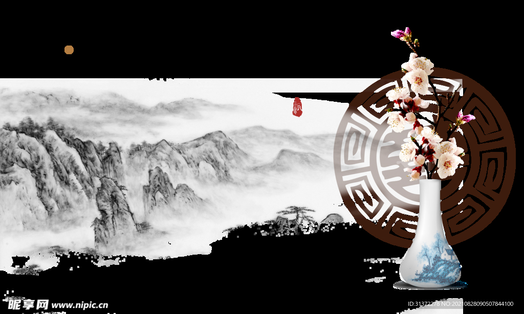   手绘古风插画背景图片 