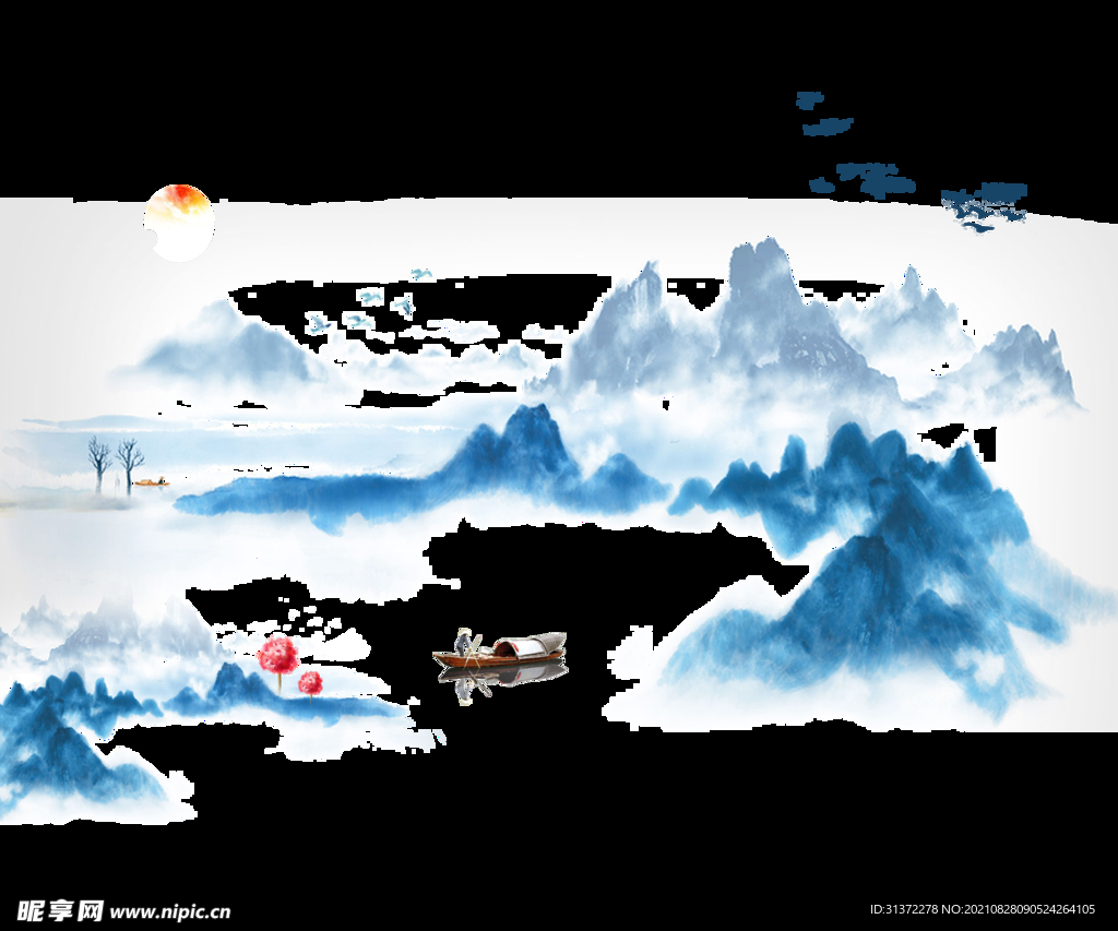  手绘古风插画背景图片 