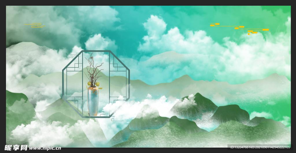 抽象艺术山水画