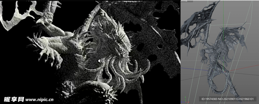 C4D模型雕刻怪兽异形