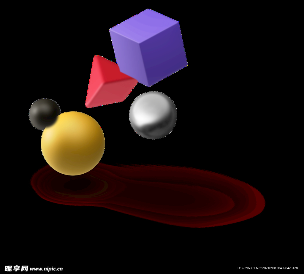 3D图标素材 立体几何图形