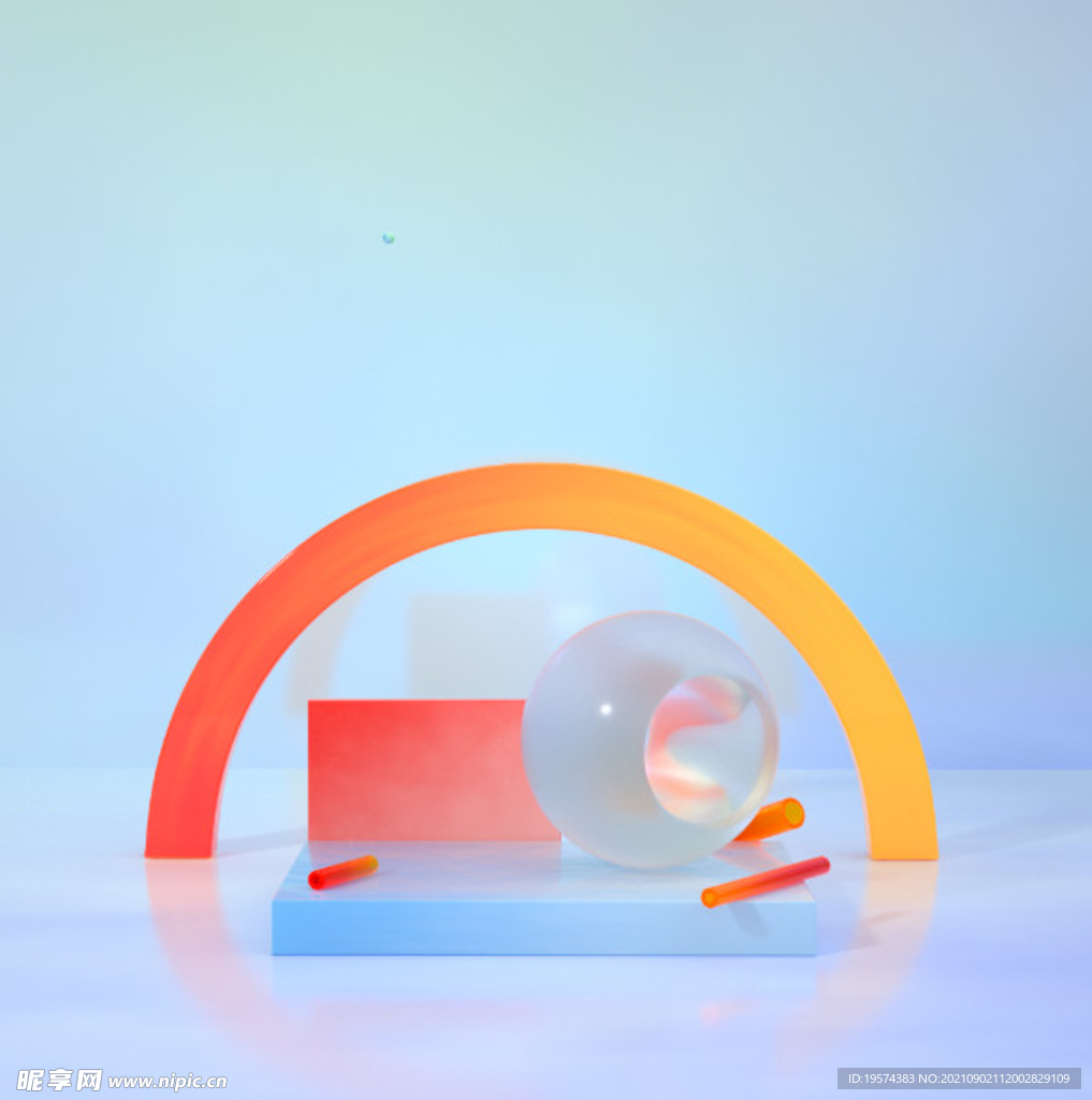 C4D模型舞台展台纯色背景