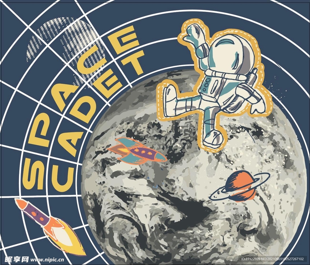 创意卡通星服装设计图案矢量素材