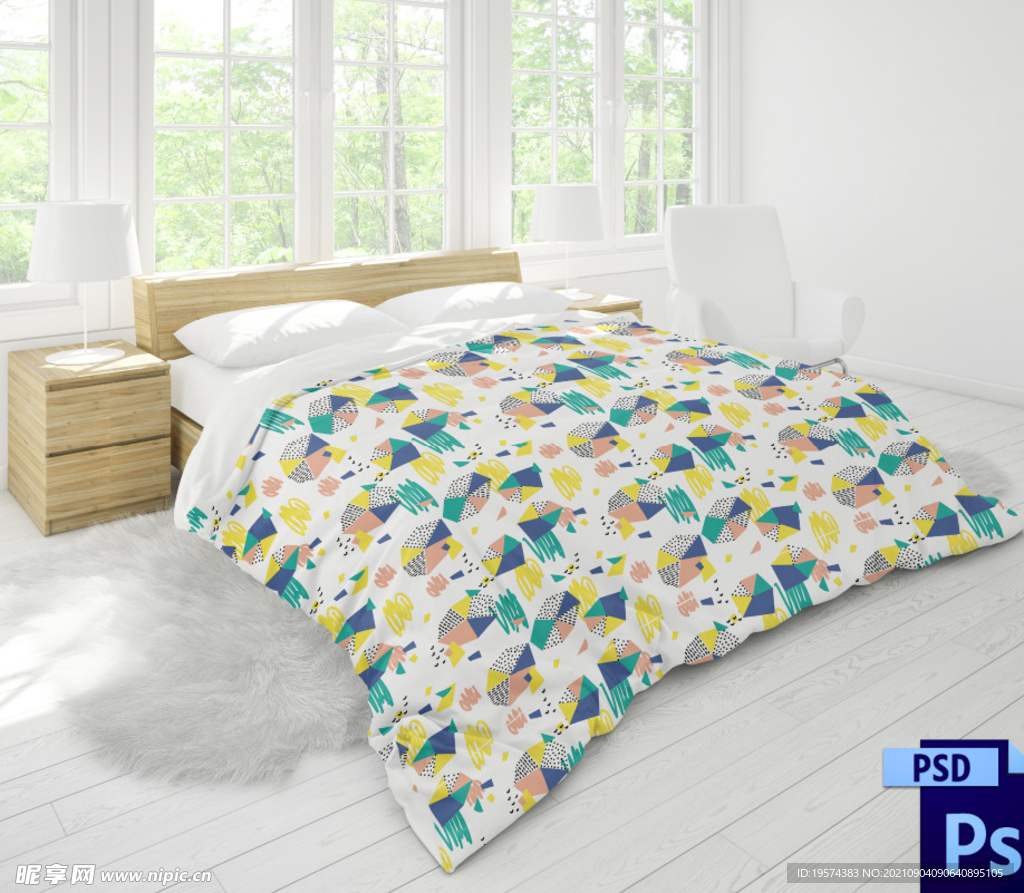 三件套床品四件套模版花色花型