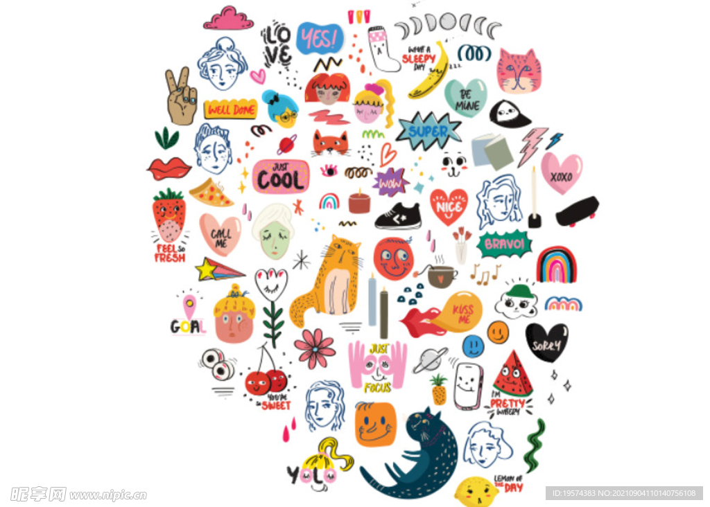 潮流嘻哈对话框T恤印花