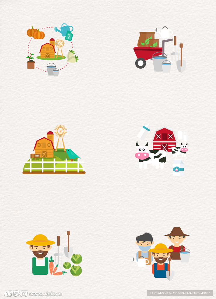 扁平化农场元素