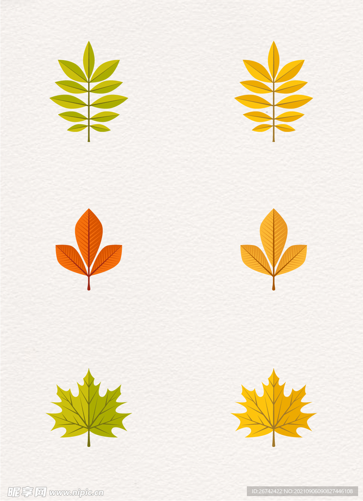 扁平化秋季树叶