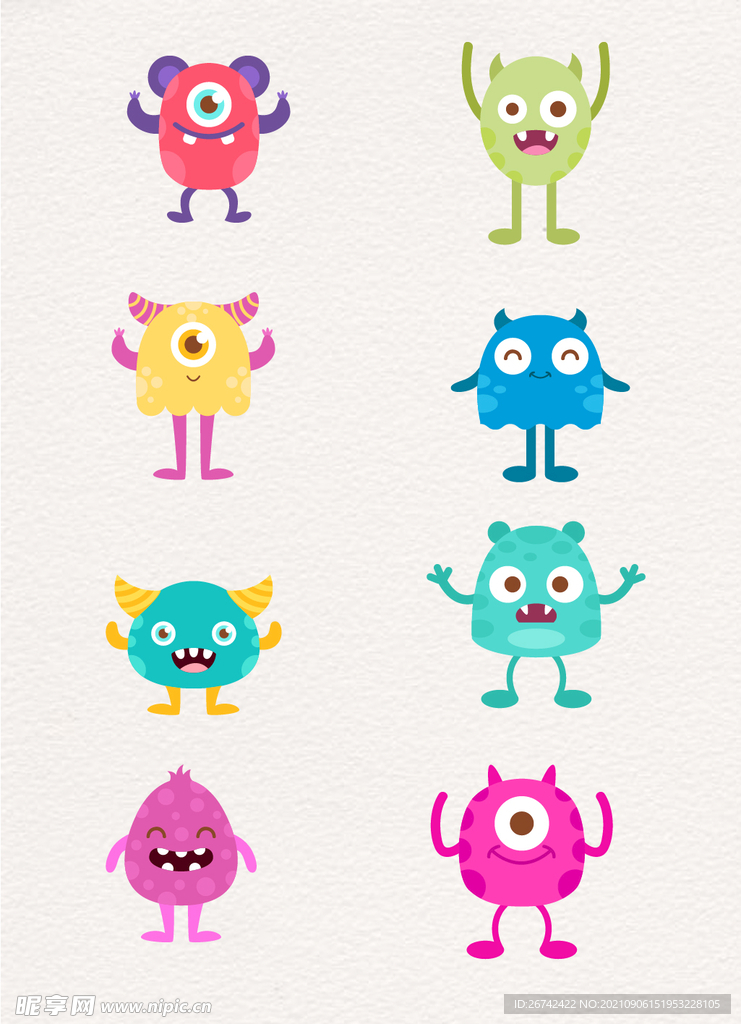 扁平化创意怪兽