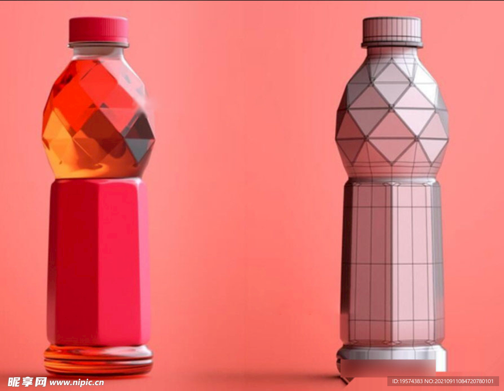 C4D模型饮料瓶运动能量碳酸水