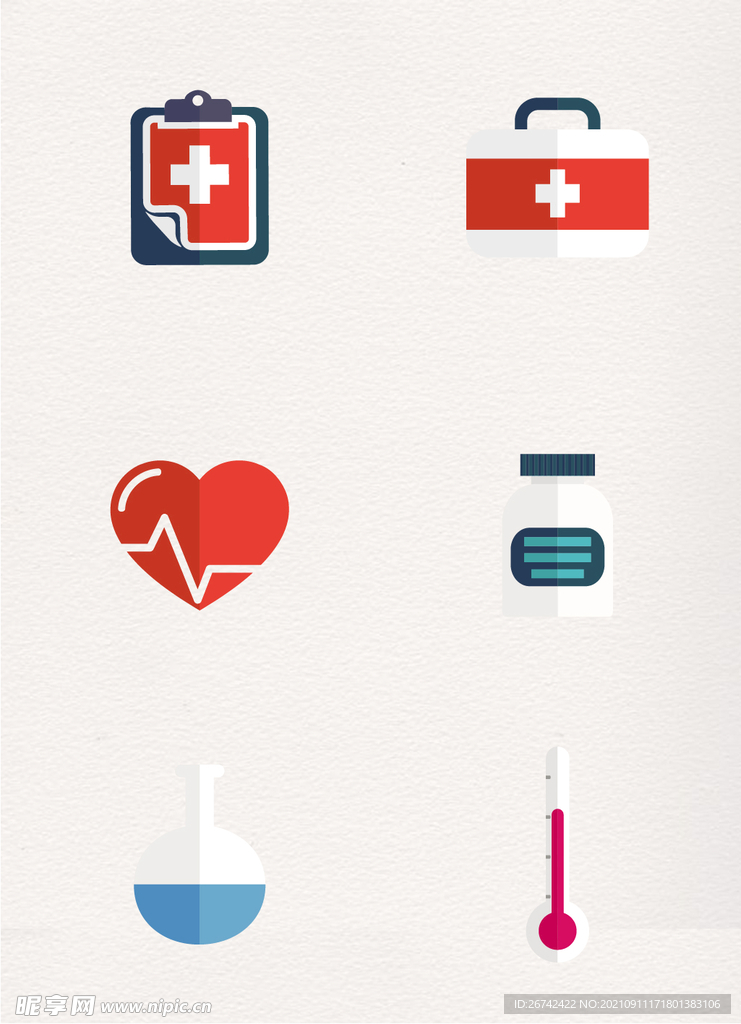 扁平化医疗图标